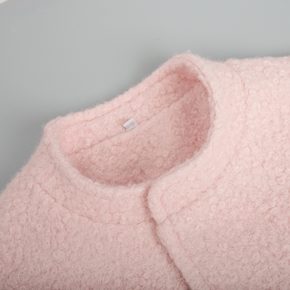 Pink Short Fur Jacket Coat For Women Autumn Winter Casual Stand Collar - Picture 7 of 9